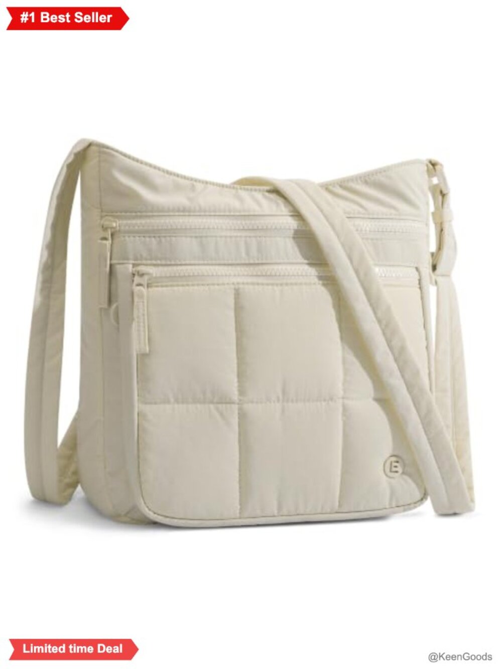 Quilted Nylon Crossbody Bag Travel Purses Hobo Shoulder Bag Adjustable Strap
